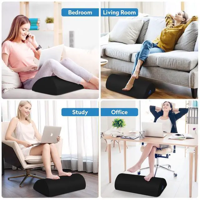 Alt view image 6 of 7 - Foot Rest Ergonomic Pillow for Under Desk at Work, Anti-Fatigue Footrest Support Pillow for Fatigue & Pain Relief, Comfortable for Office Chair, Car Seat & Gaming Chair - Black