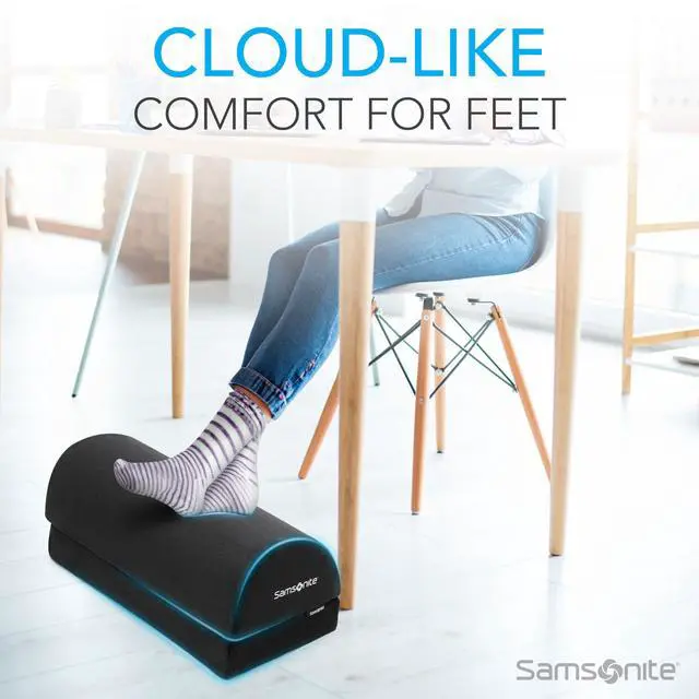 Alt view image 2 of 5 - Ergonomic Foot Rest, Adjustable Memory Foam Foot Stool for Under Desk at Work, Office Desk Accessories for Long Sessions and RelaxingComfort