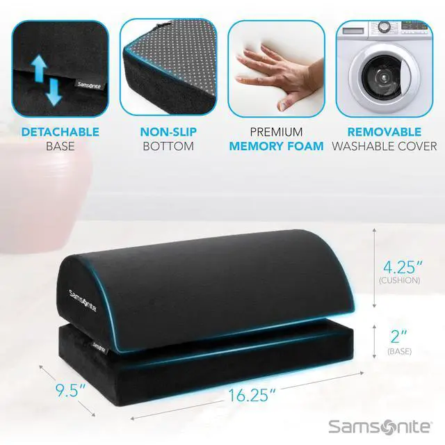 Alt view image 5 of 5 - Ergonomic Foot Rest, Adjustable Memory Foam Foot Stool for Under Desk at Work, Office Desk Accessories for Long Sessions and RelaxingComfort