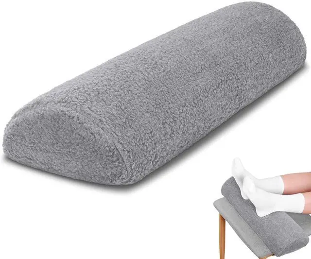 Main image of Recliner Leg Rest Cushion Sofa Footrest Pillow with Cover Half Moon Bolster Pillow Under Knee Pillow for Sleeping On Back Alleviating Pain, 19.7 x 8 x 3.5 Inch (Dark Gray)