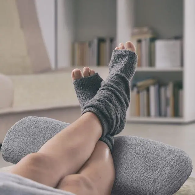 Alt view image 7 of 7 - Recliner Leg Rest Cushion Sofa Footrest Pillow with Cover Half Moon Bolster Pillow Under Knee Pillow for Sleeping On Back Alleviating Pain, 19.7 x 8 x 3.5 Inch (Dark Gray)