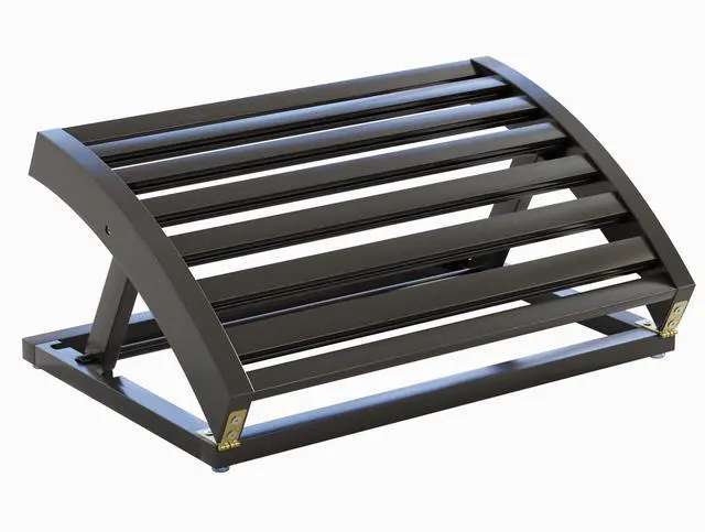 Main image of Foot Rest for Under Desk at Work - Adjustable Black Bamboo Footrest for Office and Couch