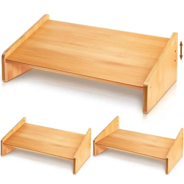 Main image of Foot Rest for Under Desk at Work, Wooden Foot Stool, Slanted Desk Foot Rest, Ergonomic Adjustable Office Footrests, Nursing Foot Stool for Office and Home(Light Brown,Low)