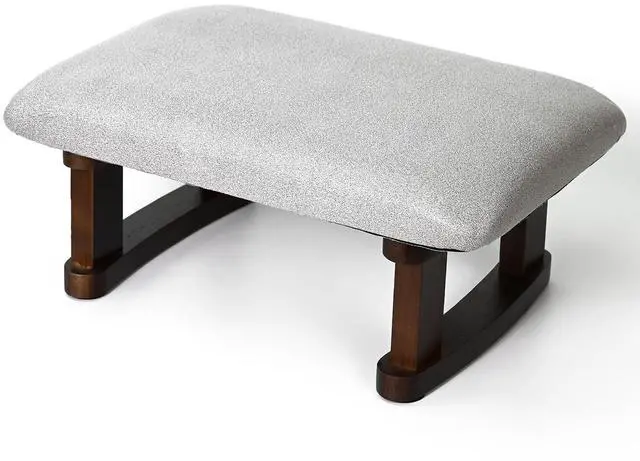 Main image of Small Footstool Office Under Desk Ottoman Padded Hassock 16.1"(41cm) x 6.7"(17cm) with Wooden Legs Modern Living Room Bedroom Work Nail Salon Compact Footrest Stool Relaxation Rest Foot Stool (Grey)