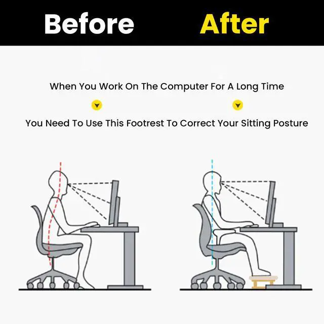 Alt view image 2 of 7 - Small Footstool Office Under Desk Ottoman Padded Hassock 16.1"(41cm) x 6.7"(17cm) with Wooden Legs Modern Living Room Bedroom Work Nail Salon Compact Footrest Stool Relaxation Rest Foot Stool (Grey)