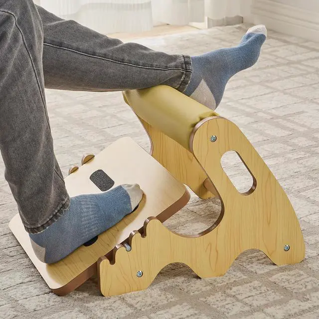 Main image of Foot Rest for Under Desk at Work- Adjustable Rocking Foot Stool with 3 Height Positions and Soft Crossbar, Ergonomic Wooden Footrest with Anti-Slip Surface for Home, Office