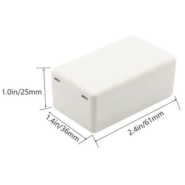 Alt view image 2 of 6 - 5Pcs Project Boxes ABS Plastic Electrical Project Power Case Small Junction Box White 2.4 x 1.42 x 0.98 inch (61 x 36 x 25 mm)