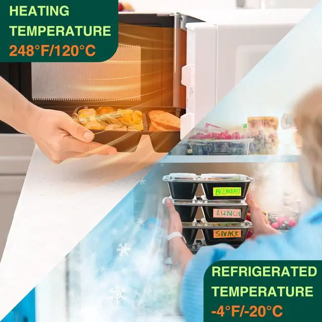 Alt view image 4 of 7 - 10 Pack 32OZ Meal Prep Containers Reusable Microwave Safe,Extra Large &Thick Food Storage Containers With Lids, Durable Bento Boxes BPA-free, Stackable, Dishwasher/Freezer Safe