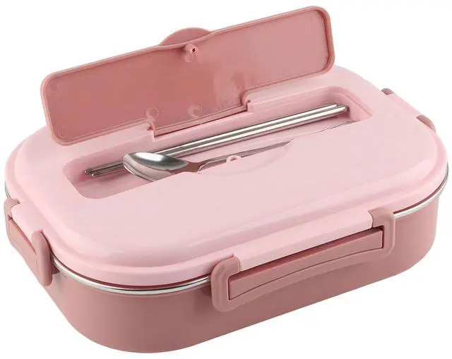 Alt view image 6 of 7 - Stainless Steel Lunch Box 4?Grid Portable Box Food Storage Container for Adult (Four-compartment lunch box with soup bowl:)