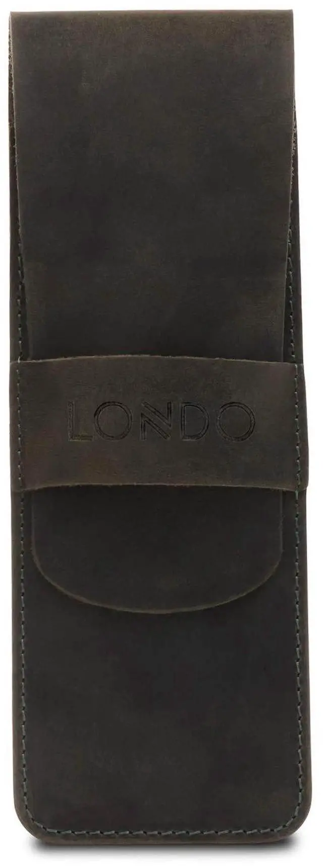 Main image of Genuine Leather Pen and Pencil Case with Tuck in Flap, Stationery Bag