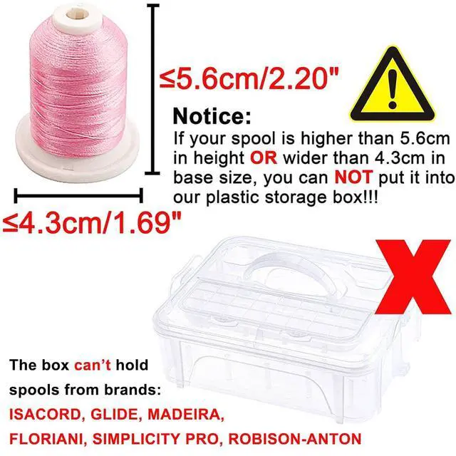 Alt view image 2 of 7 - 3 Layers Stackable Clear Storage Box/Organizer for Holding 60 Spools Home Embroidery & Sewing Thread (Spool Size Requirement: Height2.2"/5.6CM; Width1.69"/4.3CM)