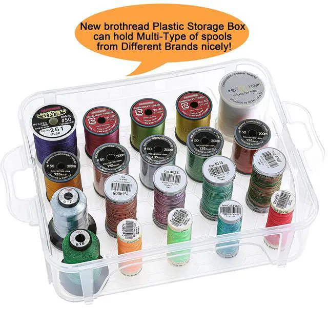 Alt view image 3 of 7 - 3 Layers Stackable Clear Storage Box/Organizer for Holding 60 Spools Home Embroidery & Sewing Thread (Spool Size Requirement: Height2.2"/5.6CM; Width1.69"/4.3CM)