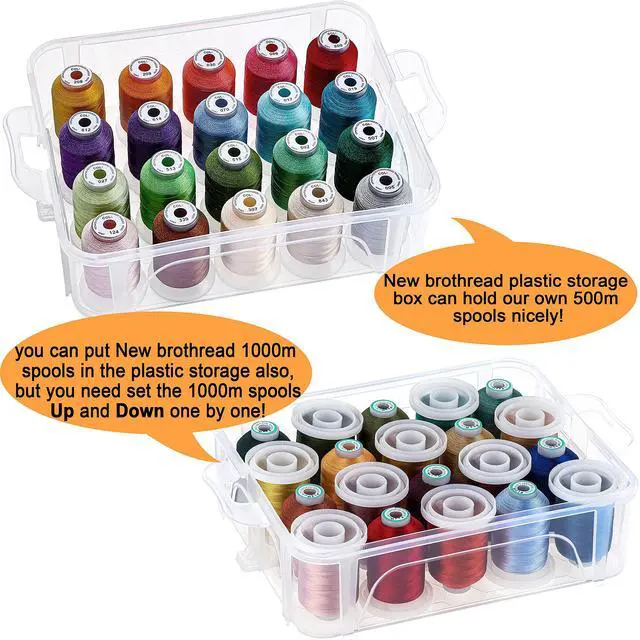 Alt view image 4 of 7 - 3 Layers Stackable Clear Storage Box/Organizer for Holding 60 Spools Home Embroidery & Sewing Thread (Spool Size Requirement: Height2.2"/5.6CM; Width1.69"/4.3CM)