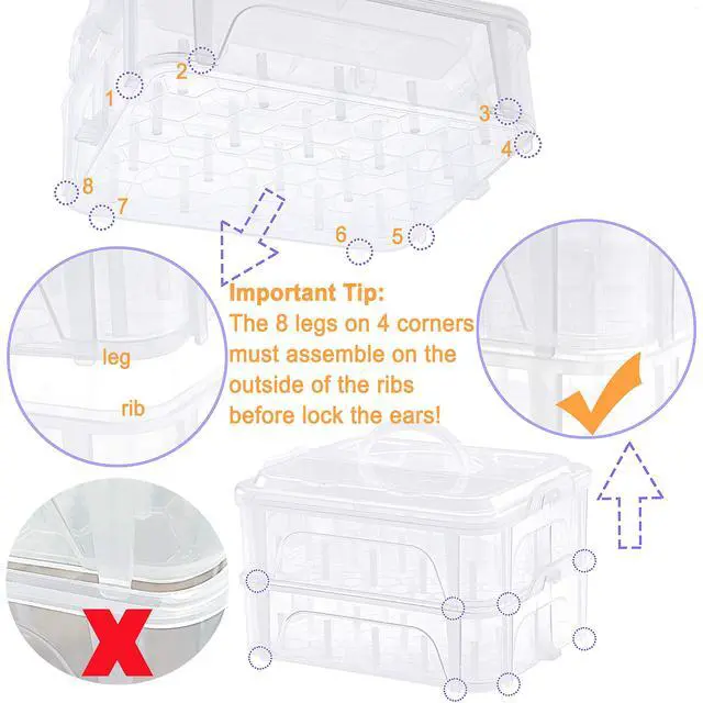 Alt view image 6 of 7 - 3 Layers Stackable Clear Storage Box/Organizer for Holding 60 Spools Home Embroidery & Sewing Thread (Spool Size Requirement: Height2.2"/5.6CM; Width1.69"/4.3CM)