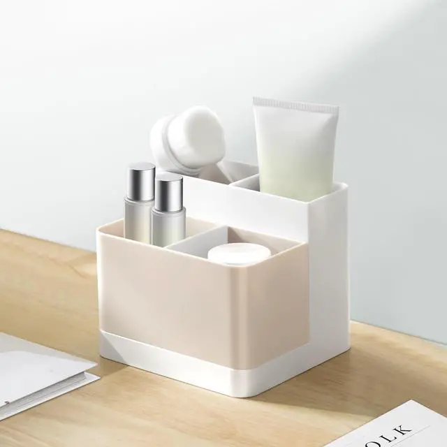 Alt view image 2 of 7 - Desktop Storage Organizer, Pen and Pencil Cases Boxes, Pen or Pencil Holder Box Container for Desk, Office Supplies, Vanity Table Tan