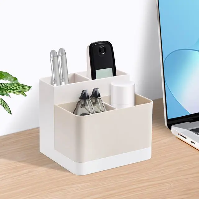 Alt view image 6 of 7 - Desktop Storage Organizer, Pen and Pencil Cases Boxes, Pen or Pencil Holder Box Container for Desk, Office Supplies, Vanity Table Tan