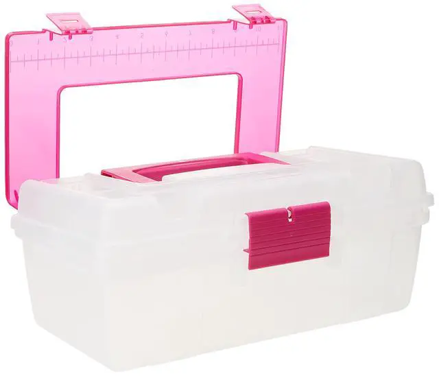 Alt view image 3 of 3 - 114-082 Molded Storage Craft Box with Lift-Out Tray, 13-inch , Pink