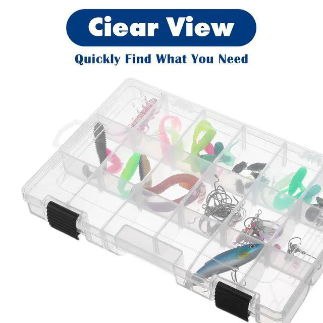 Alt view image 3 of 7 - 4 Pcs 3600 Tackle Trays, Plastic Storage Organizer Box with Removable Dividers - Tackle Boxes - Fishing Tackle Storage, 18 Grids