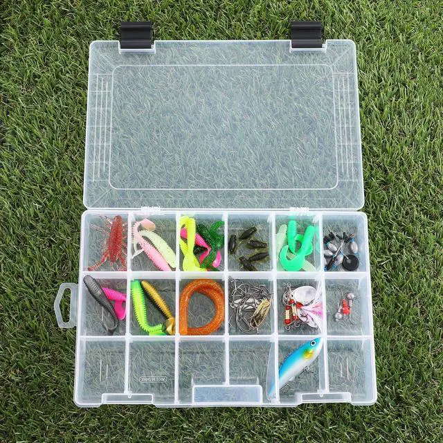 Alt view image 4 of 7 - 4 Pcs 3600 Tackle Trays, Plastic Storage Organizer Box with Removable Dividers - Tackle Boxes - Fishing Tackle Storage, 18 Grids