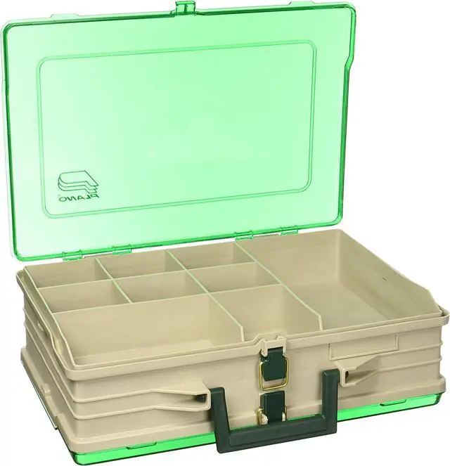 Alt view image 2 of 6 - Magnum Tackle Box Double Side Sandstone/Green 1119, Premium Tackle Storage,Multi