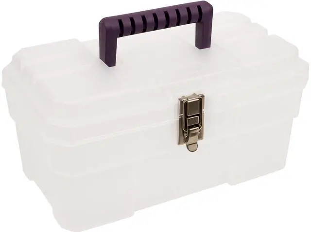 Main image of 09514CFT ProBox 14-Inch Plastic Art Supply, Craft or Medical Storage Toolbox with Removable Tray, 14-Inch x 8-Inch x 8-Inch, Clear