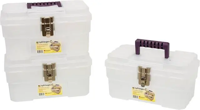 Alt view image 5 of 7 - 09514CFT ProBox 14-Inch Plastic Art Supply, Craft or Medical Storage Toolbox with Removable Tray, 14-Inch x 8-Inch x 8-Inch, Clear