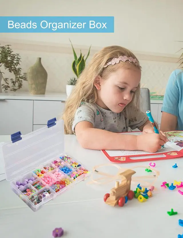 Alt view image 5 of 6 - Tackle Box Small Fishing Box Organizer 2 Pack 3500 Tackle Tray Clear Plastic Storage Box with Dividers Sorting Snackle Box