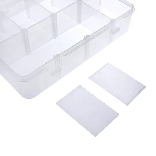 Alt view image 5 of 7 - 8 Grids Clear Plastic Organizer with Adjustable Dividers, Jewelry Box Bead Storage Container for Small Parts, Fishing Tackle, DIY Crafts, and Earrings, Overall 7.3in x 4.9in