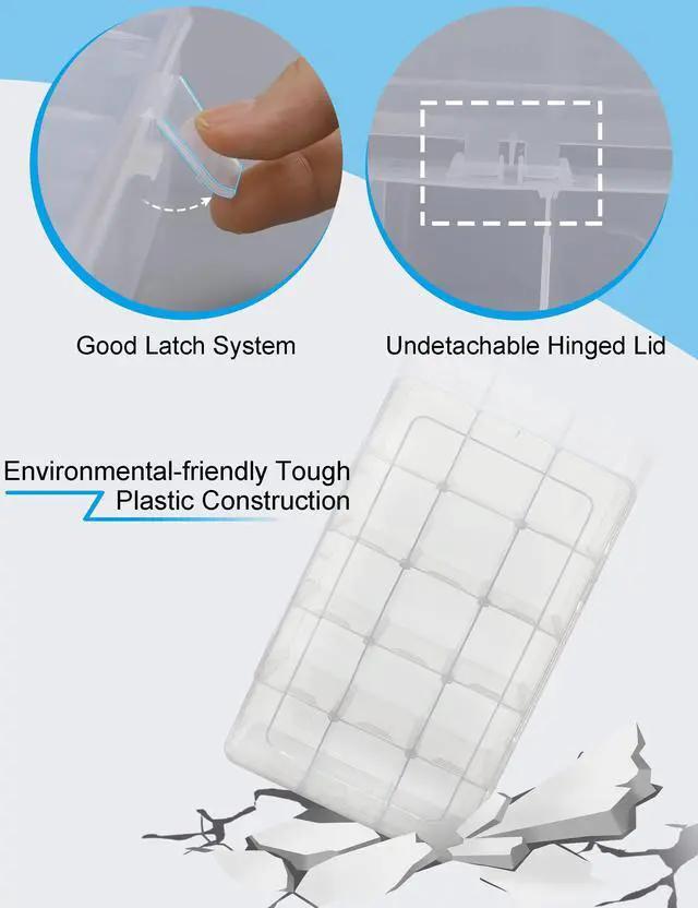 Alt view image 4 of 6 - Plastic Organizer Box with Dividers - Bead Organizer, 15 Large Grids, Clear Snack Box Container