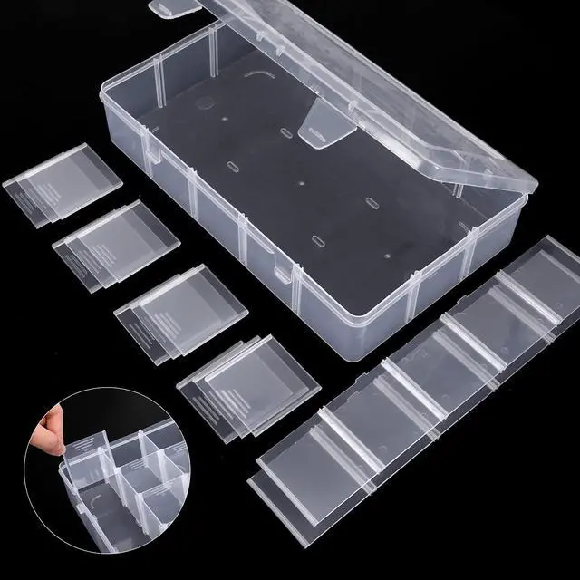 Alt view image 3 of 6 - 3 Pack 15 Grids Large Plastic Storage Organizer Box,15 Compartments with Dividers for Tackle Box, Beads, Washi Tape, Ribbon, Crafts, Art Supply 10.9X6.5X2.2inch