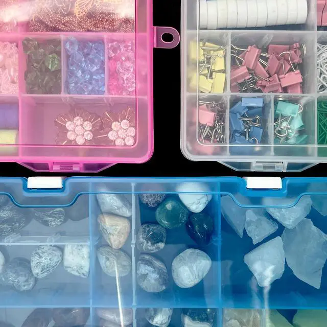 Alt view image 7 of 7 - Plastic Organizer Container Storage Box Adjustable Divider Removable Grid Compartment for Jewelry Beads Earring Container Tool Fishing Hook Small Accessories(34 Grids, White X 1)