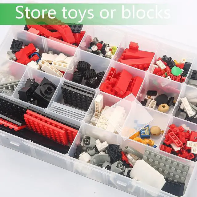 Alt view image 7 of 7 - Large 24 Grids Plastic Organizer Box Adjustable Dividers,Clear Storage Box for Jewelry, Art DIY Crafts, Washi Tapes, Beads and Small Parts