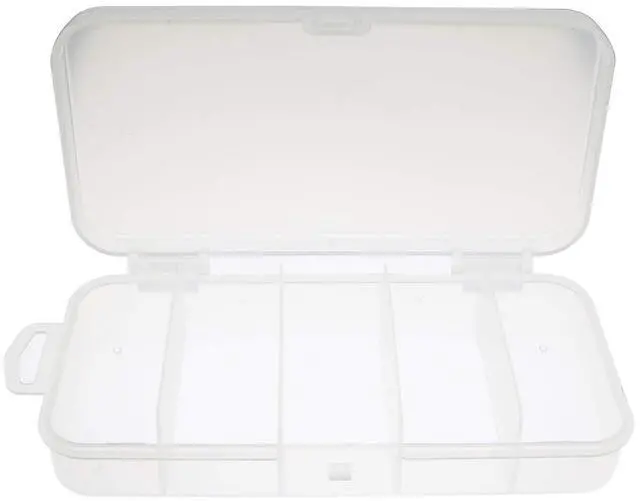 Main image of 3pcs Multifunctional Portable 5-Grid Clear Visible Plastic Fishing Tackle Accessory Box 5 Compartments Jewelry Making Findings Organizer 4.96 x 2.44 x 1 Inch