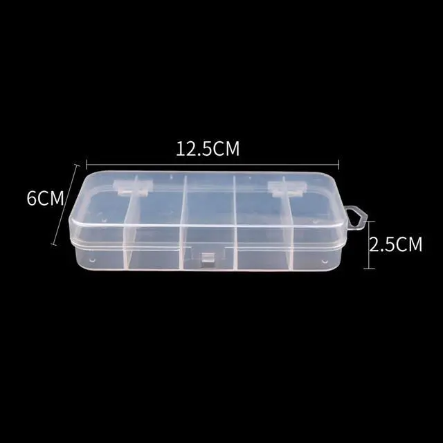 Alt view image 3 of 6 - 3pcs Multifunctional Portable 5-Grid Clear Visible Plastic Fishing Tackle Accessory Box 5 Compartments Jewelry Making Findings Organizer 4.96 x 2.44 x 1 Inch