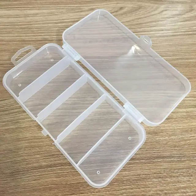 Alt view image 4 of 6 - 3pcs Multifunctional Portable 5-Grid Clear Visible Plastic Fishing Tackle Accessory Box 5 Compartments Jewelry Making Findings Organizer 4.96 x 2.44 x 1 Inch