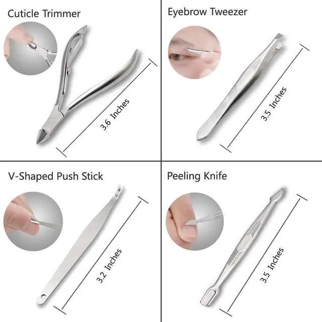 Alt view image 5 of 7 - Professional Nail Care kit Manicure Grooming Set with Travel Case(Rose Gold)