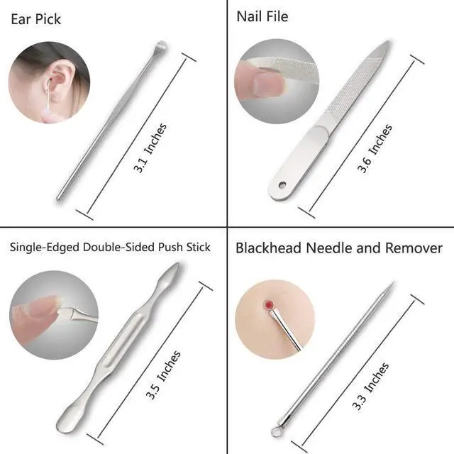 Alt view image 6 of 7 - Professional Nail Care kit Manicure Grooming Set with Travel Case(Rose Gold)