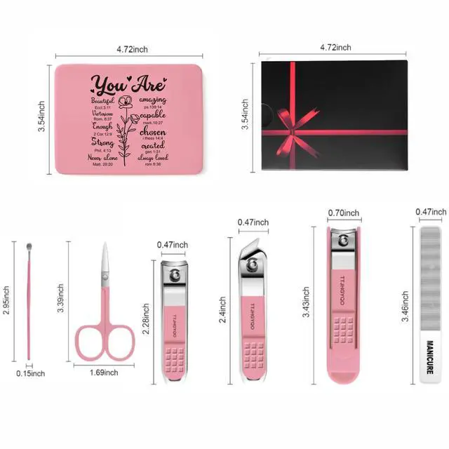 Alt view image 2 of 7 - Christian Gifts Nail Clippers for Women, 6 Pcs Toenail Clippers, Stainless Steel Nail Clippers for Women, Sharpest Thick Toenail & Ingrown Nail Clipper Set (Christian Pink)