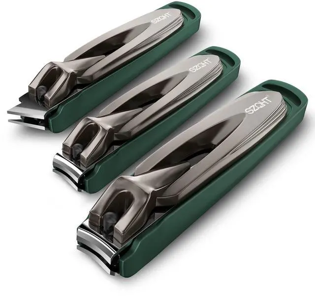 Main image of Nail Clippers Set-3 Pack,Fingernail Clippers& Toenail Clipper for Men,Wowen,Nail Clippers with Catcher,Nail Cutter for Thick Toe Nails,Stainless Steel Ultra Sharp Sturdy