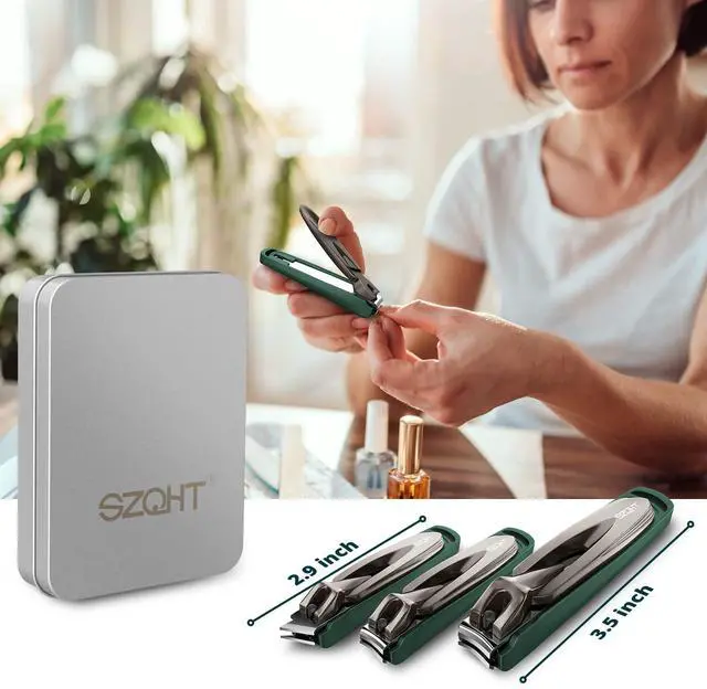 Alt view image 7 of 7 - Nail Clippers Set-3 Pack,Fingernail Clippers& Toenail Clipper for Men,Wowen,Nail Clippers with Catcher,Nail Cutter for Thick Toe Nails,Stainless Steel Ultra Sharp Sturdy