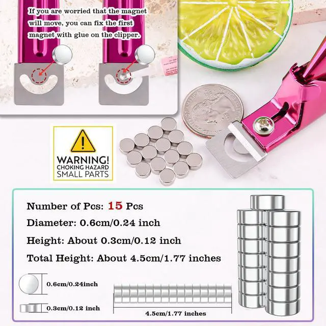 Alt view image 2 of 7 - Violet Red Premium Adjustable Nail Clippers with Magnets Sizers for Acrylic Nails, Stainless Steel Nail Cutter Trimmer for Artificial Fake False Tips Manicure Sharp Blade Clip Tool for Salon Beauty