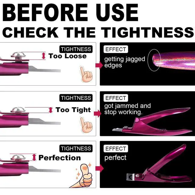 Alt view image 5 of 7 - Violet Red Premium Adjustable Nail Clippers with Magnets Sizers for Acrylic Nails, Stainless Steel Nail Cutter Trimmer for Artificial Fake False Tips Manicure Sharp Blade Clip Tool for Salon Beauty