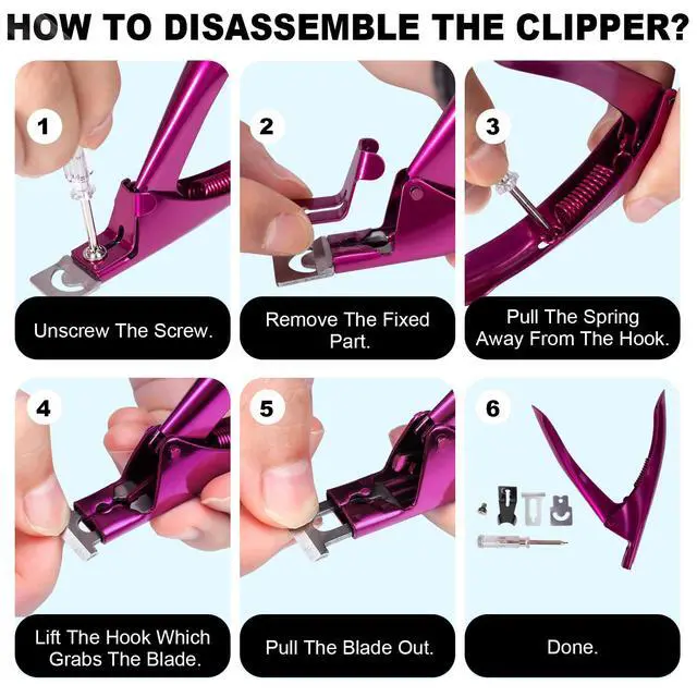 Alt view image 6 of 7 - Violet Red Premium Adjustable Nail Clippers with Magnets Sizers for Acrylic Nails, Stainless Steel Nail Cutter Trimmer for Artificial Fake False Tips Manicure Sharp Blade Clip Tool for Salon Beauty