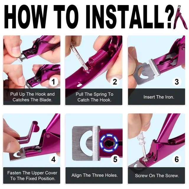 Alt view image 7 of 7 - Violet Red Premium Adjustable Nail Clippers with Magnets Sizers for Acrylic Nails, Stainless Steel Nail Cutter Trimmer for Artificial Fake False Tips Manicure Sharp Blade Clip Tool for Salon Beauty