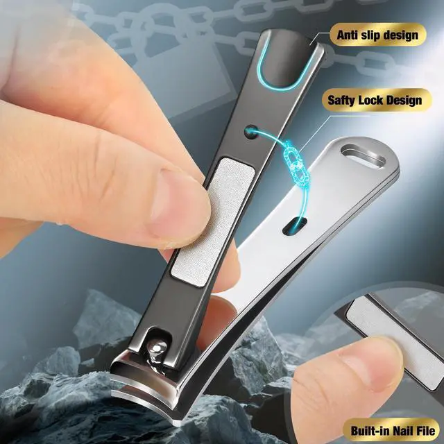 Alt view image 3 of 7 - Nail Clippers for Seniors, Heavy Duty Stainless Steel Nail Clipper for Ingrown Toenails, Wide Opening Sharp Blade for Men, Women, Travel & Home Use