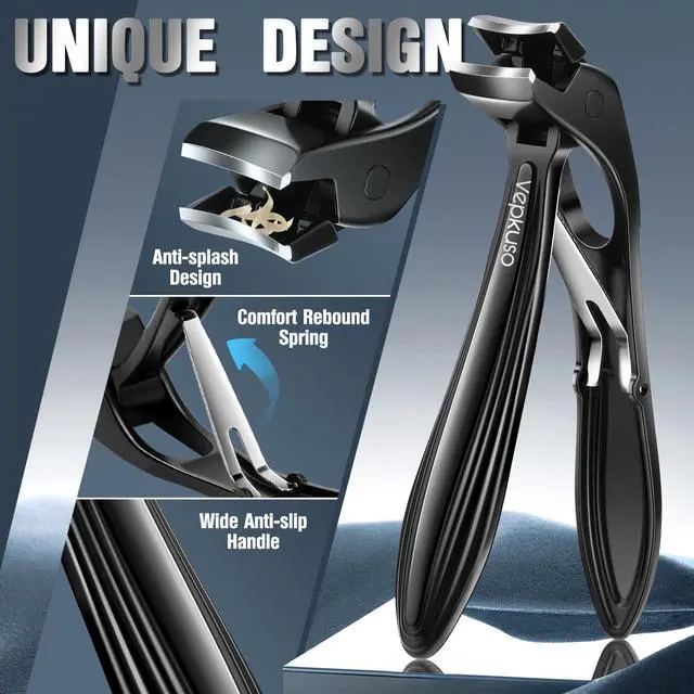 Alt view image 6 of 7 - Nail Clippers for Seniors, Heavy Duty Stainless Steel Nail Clipper for Ingrown Toenails, Wide Opening Sharp Blade for Men, Women, Travel & Home Use