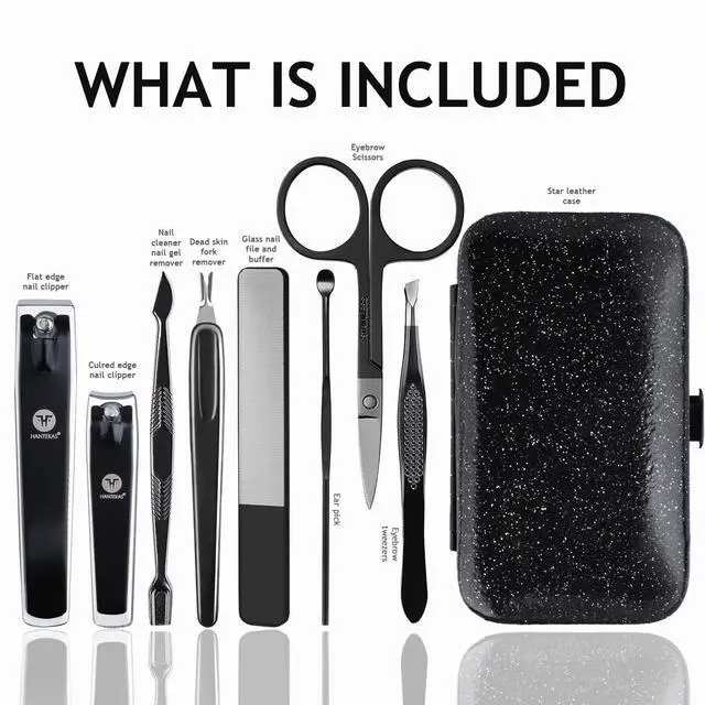 Alt view image 2 of 7 - Manicure Pedicure Set 8pcs Stainless Steel Nail Clippers Kit Fingernail Toenail Clippers Cutters with Leather Case for Home Workplace Outdoor Travel Salon Gift for Men Women Family Friends