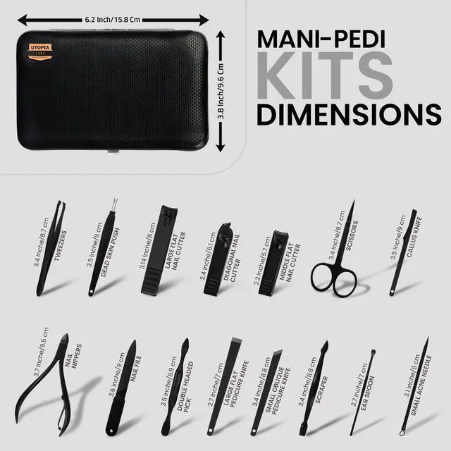 Alt view image 2 of 7 - Nail Clippers Professional Nail Kit or Manicure Kit for Women and Men, Stocking Stuffers or Groomsmen Gifts 16Pcs Pedicure Set for Fingernail, Toenail Clippers with Travel Case