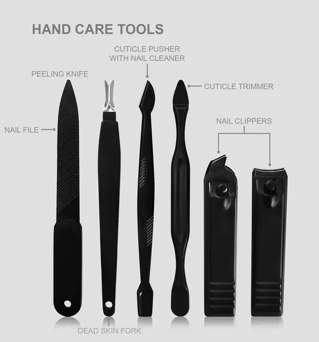 Alt view image 5 of 7 - Nail Clippers Professional Nail Kit or Manicure Kit for Women and Men, Stocking Stuffers or Groomsmen Gifts 16Pcs Pedicure Set for Fingernail, Toenail Clippers with Travel Case