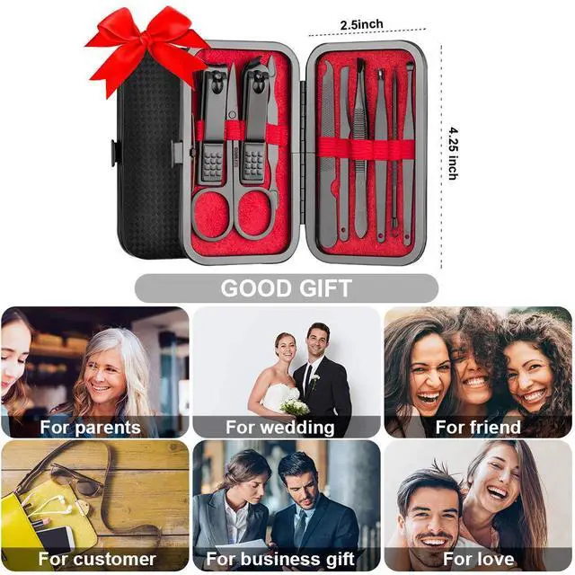 Alt view image 7 of 7 - Professional Nail Clippers Set - 10 PCS Stainless Steel Nail Kit with Travel Case, Tweezers Manicure Set Gift for Men Women